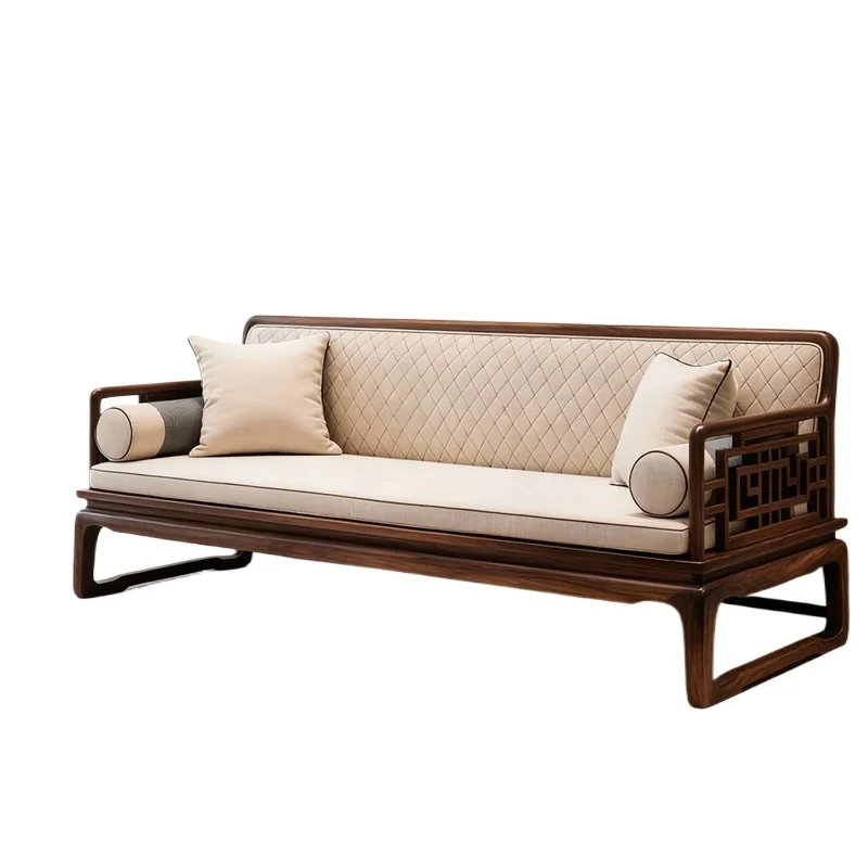 

Новая кровать-архат из североамериканского черного ореха в китайском стиле, эстетичная ткань для гостиной в стиле Song