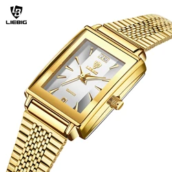 LIEBIG Elegant Quartz Wristwatches Simple Fashion Automatic Watches For Women Stainless Steel Strap Time Watch Relogio Feminino