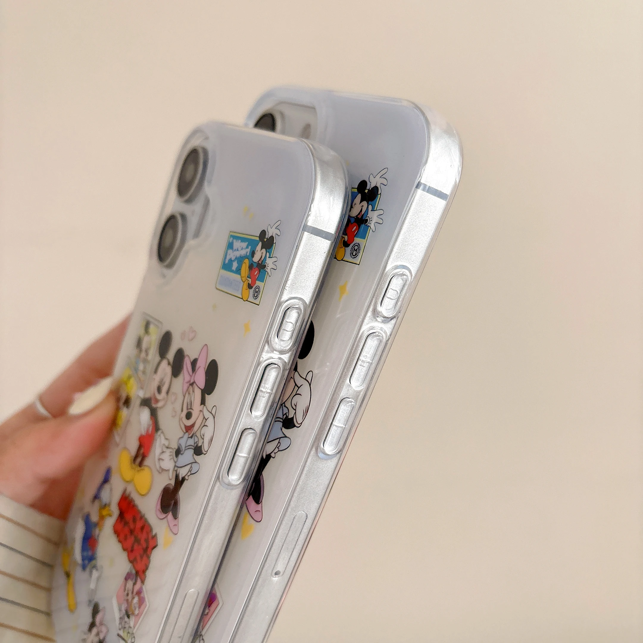 Disney Cute cartoon animal Mickey Minnie Case for iPhone 16 15 Phone Cover 15 14 13 Pro MAX Hard Anti-fall Shockproof Back Funda image 4