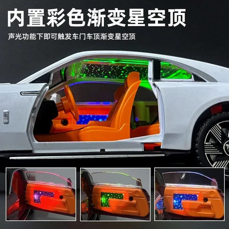 1:24 Rolls Royce SPECTRE Legering Diecast Model Auto Speelgoed Limousine Trek Geluid Licht Geavanceerde Decoratieve Speelgoed voor Jongen