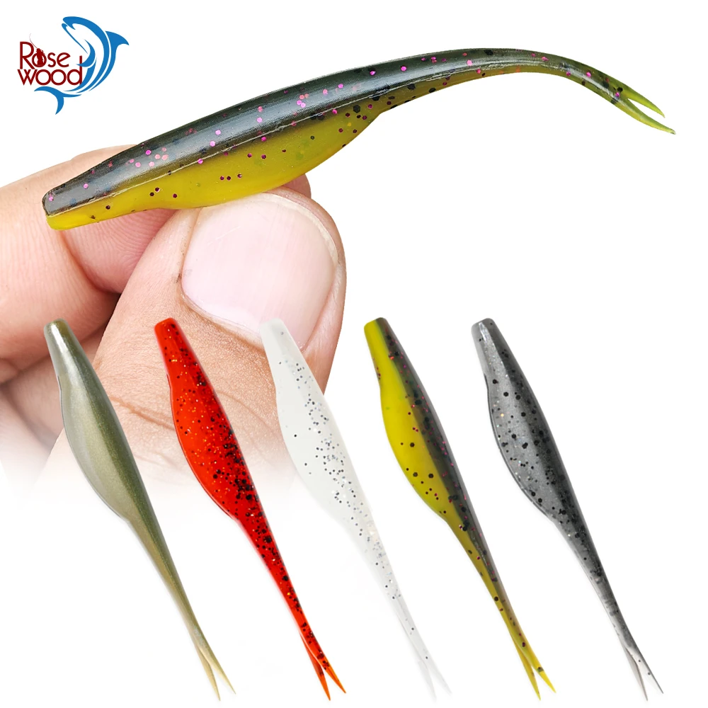 Palisander 7 cm Mini Jerkbait Minnow Weicher Angelköder Verschütteter Schwanz TPR Schwimmender Kunststoff Drop Shot Baitfish Bass Sea Tackle 10 Stück Packung