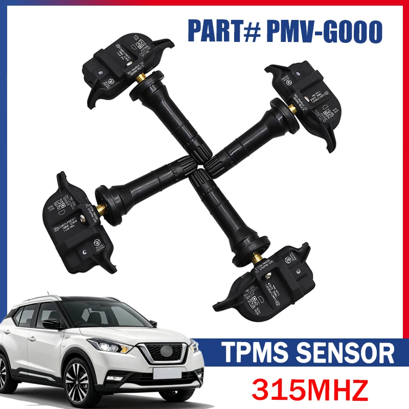 4PCS/Lot PMV-G000 For Nissan Kicks Armada GT-R Sentra TPMS 315MHZ Tire Pressure Monitoring System Sensor 40700-6LY0B 40700-1YC0A