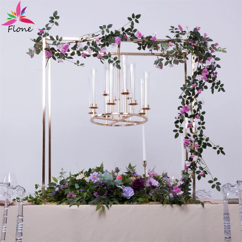 Home Decor Shiny Golden Candles Square Candle Holder Wedding Decoration Table Centerpiece Party Event Home Decor Accessories