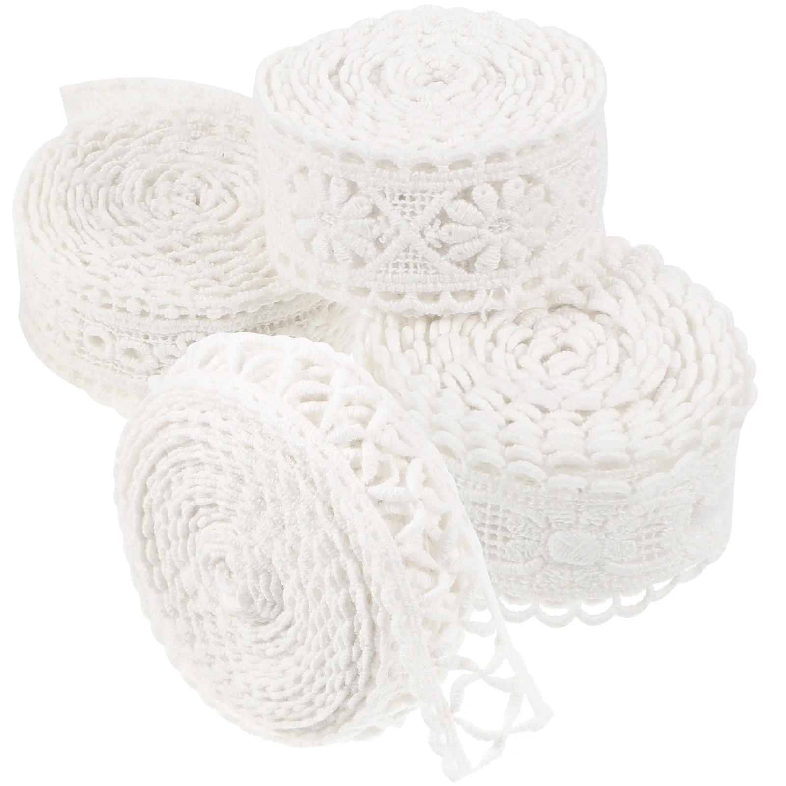 

Lace Embroidered Trim 4 Rolls Vintage Flowers Sewing Decoration Ribbons Crafting Trims DIY Dress Ribbon Crochet Edging Ribbon