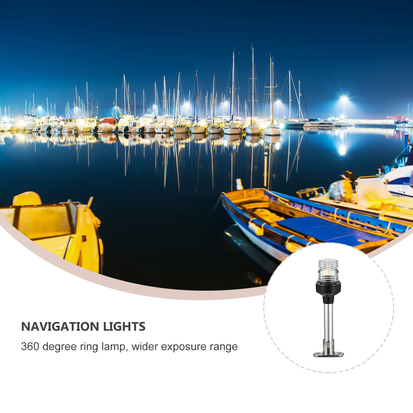 

8 Inch Marine All Round Navigation Anchor LED Light 360 Degree Visibility IP66 Waterproof Stern Lamp for Boat Yacht 12 24V