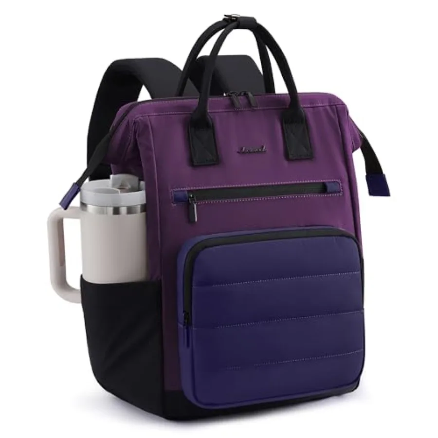 

Puffer Laptop Backpack for Women Work Backpack purse for Nurse Teacher College Bookbag Personal Item Travel Bag Computer Daypac