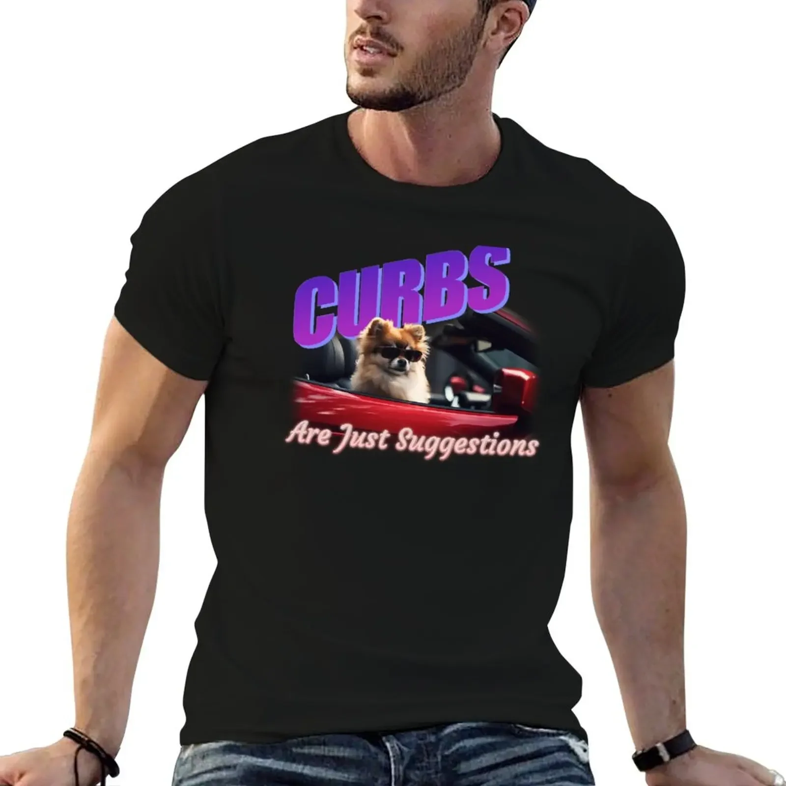 Curbs Are Just Suggestions Meme T-Shirt basketball graphic tees blacks outfits for men