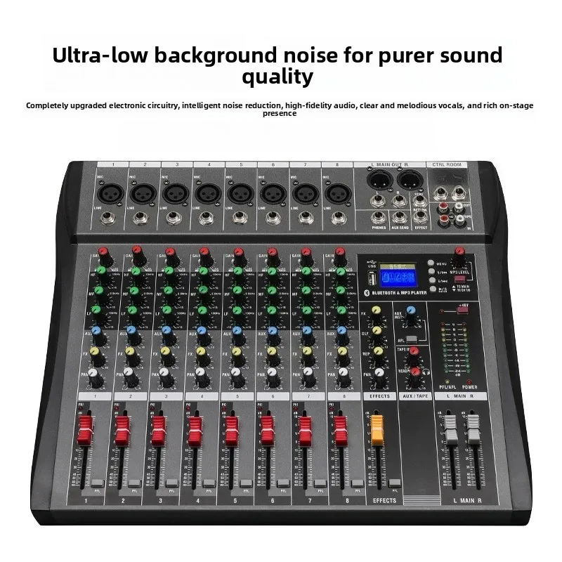 Professional mixer 6-way 8-way with DSP reverb effect Bluetooth USB playback