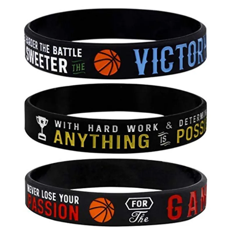 1 Pcs New Men And Women Basketball Victory Anything Is Possible Silicone Bracelets Rubber Wristbands