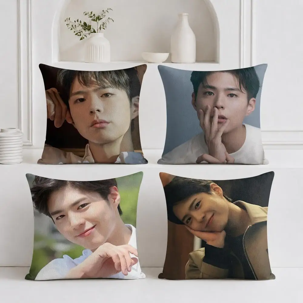 P-Park Bo-gum Cushion Cover Plush Fabric Soft Double-Sided Printed Sofa Warm Winter Home Gift Pillow Cover