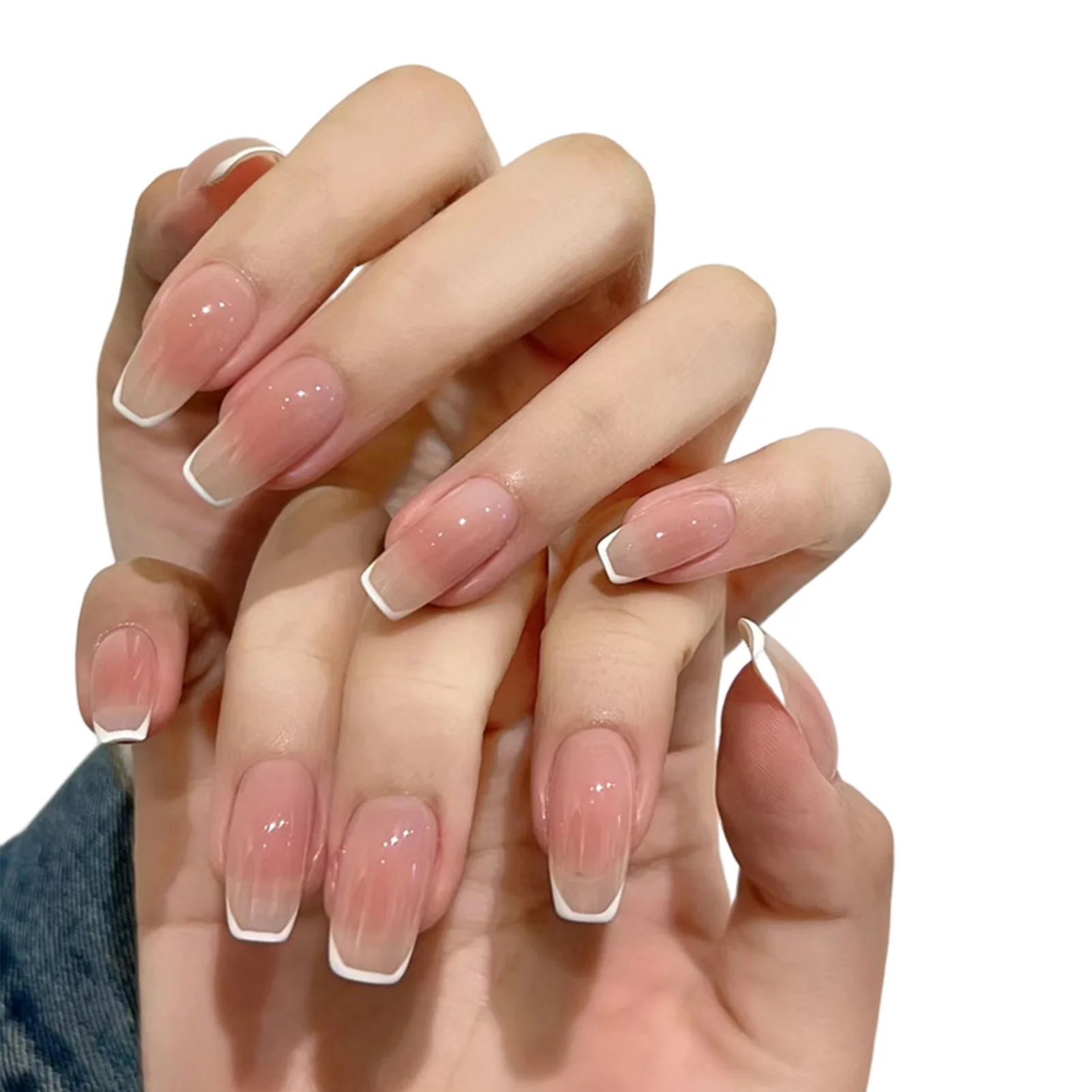 Nude Blush -length Fake Nails Natural Unbreakable Nail Simple Wear for Shopping Traveling Dating