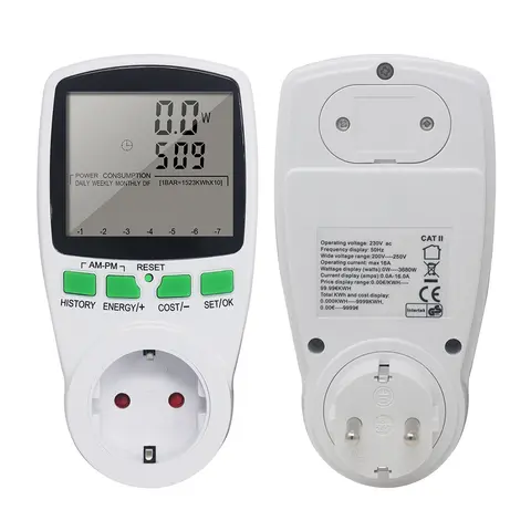 EU Socket Power and Energy Meter Digital 230V KETOTEK