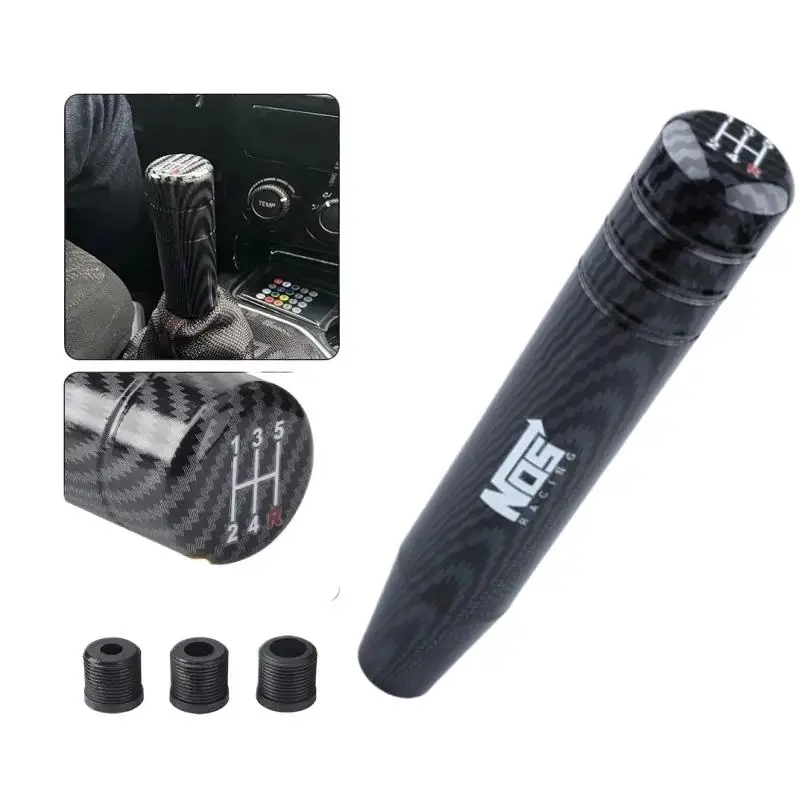 Carbon Black 5 SPEED Universal 90MM: 130MM Gear Shift Knob Manual Transmission Aluminum Shifter