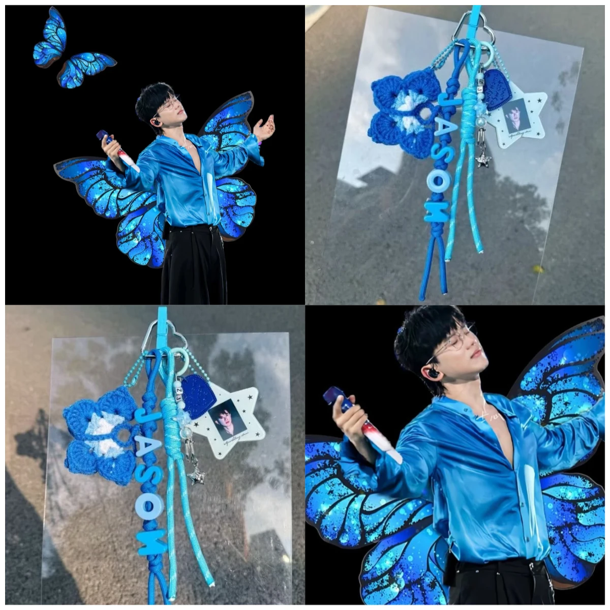 

Zhang Jie supports the same style of Baolan Butterfly handmade woven keychain backpack hanging concert materials