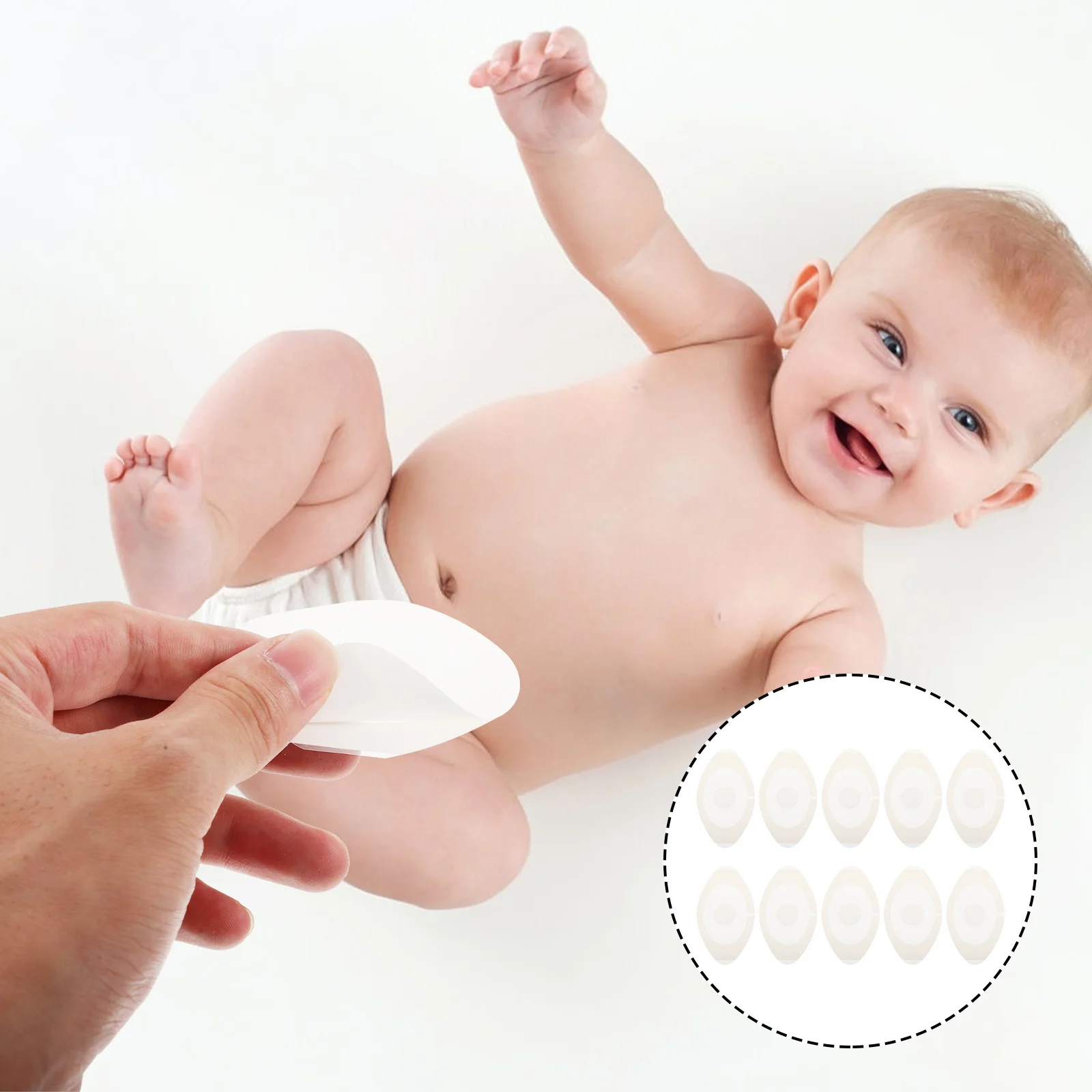 

10Pcs Disposable Baby Belly Patch Soft Navel Sticker for Infants Water Resistant during Swimming Activities