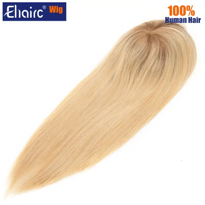 Topper-pelucas de piel inyectada para mujer, cabello humano liso 100%, cutícula china, Remy, virgen