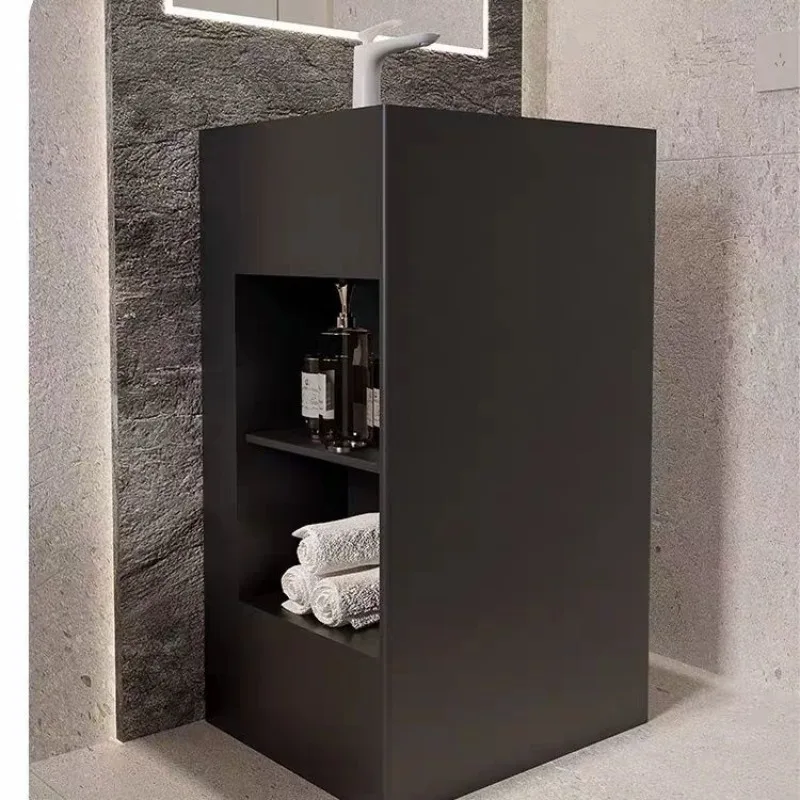 Artificial stone pillar basin, wash basin integrated table basin, floor-to-ceiling bathroom square wash basin, wash basin