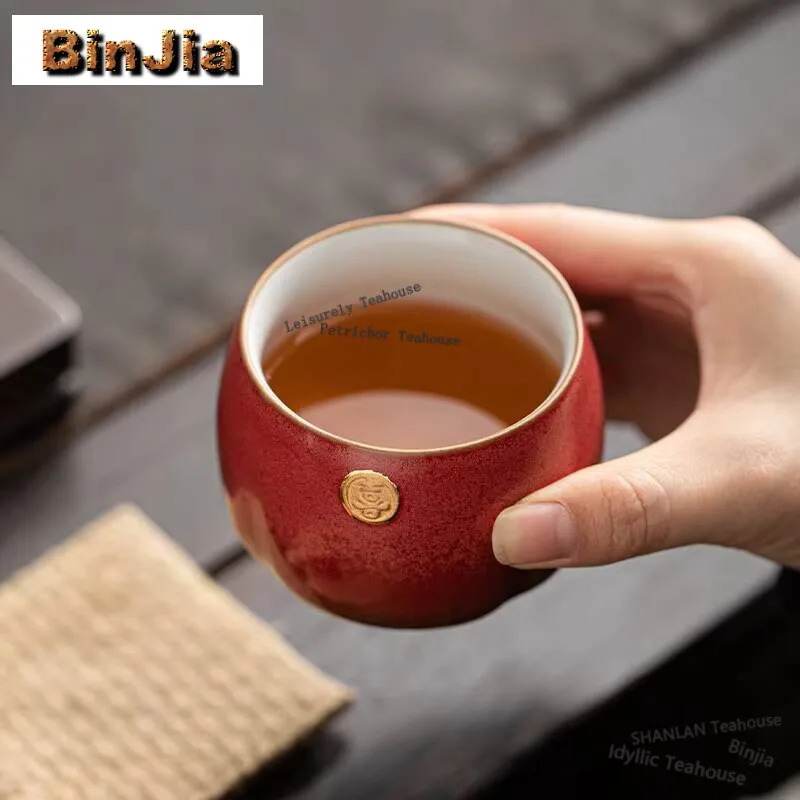Happy Couple Wedding Festive Tea Cup Jubilant Red Galze Master Offer Kung Fu Teaset Large Toast Gift Box Accessories Ornaments