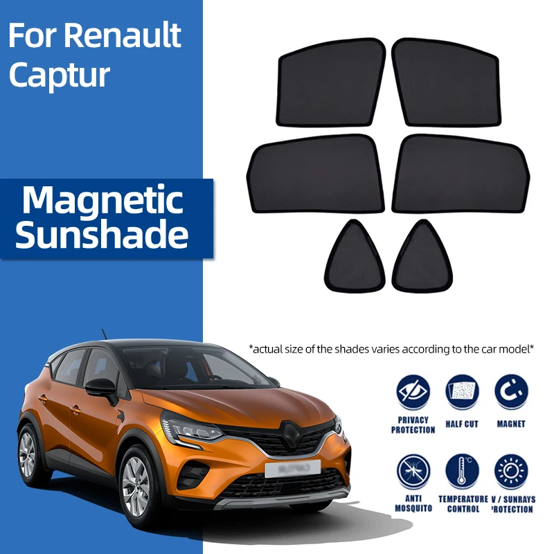 For Renault Captur MK2 2021 2022 2023 2024 Magnetic Car Sunshade Front Windshield Curtain Rear Side Baby Window Sun Shade Visor