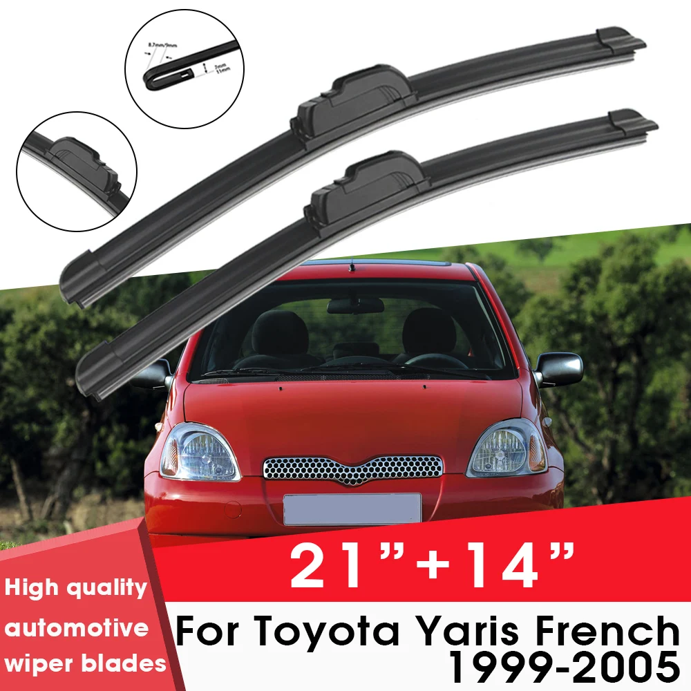 

Car Wiper Blade Blades For Toyota Yaris French 1999-2005 21"+14" Windshield Windscreen Clean Rubber Silicon Cars Wipers