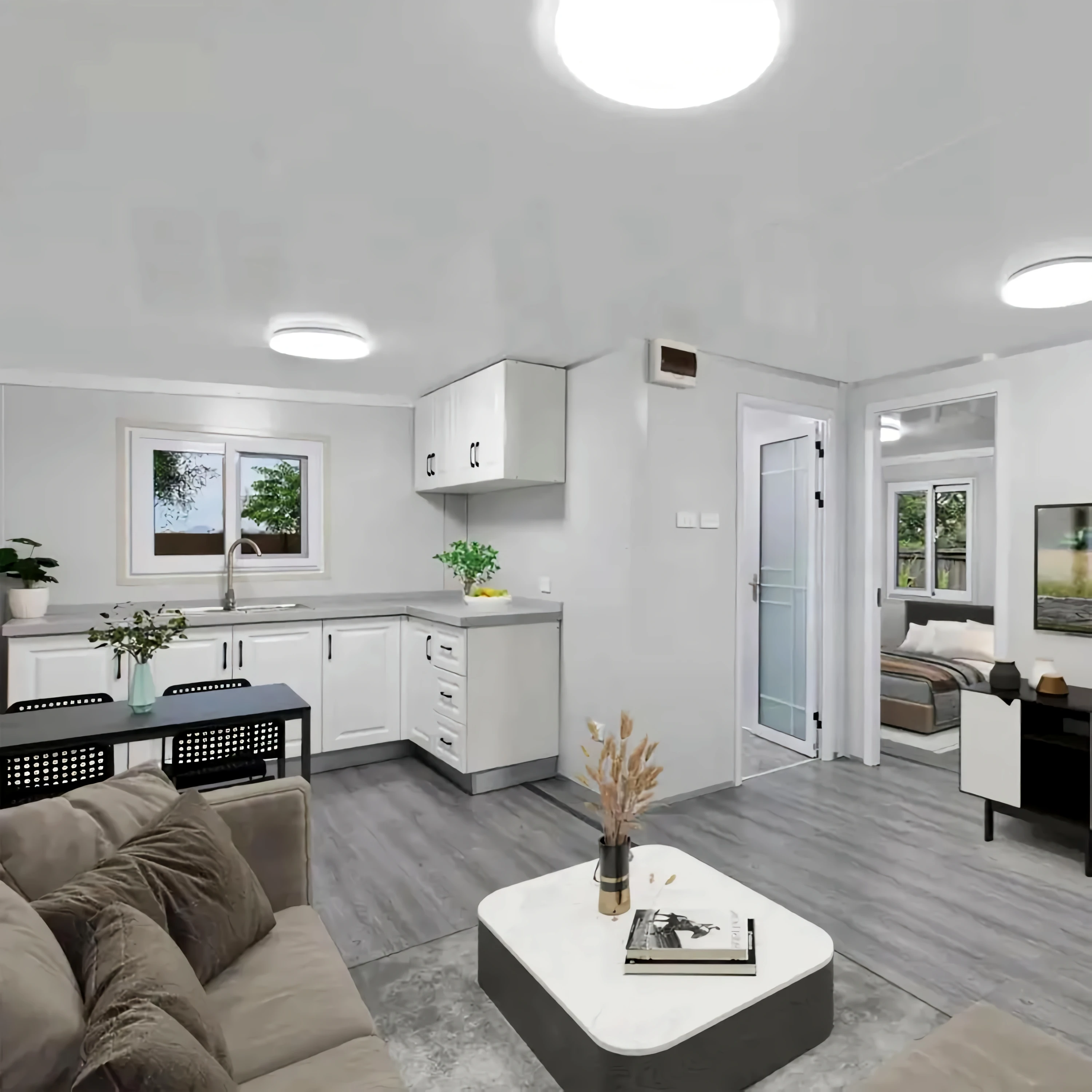 3 Bedroom 2 Bath Outdoor Fabricated Duplex Double Wing Expandable Container Homes Plans bar 40ft Luxury House