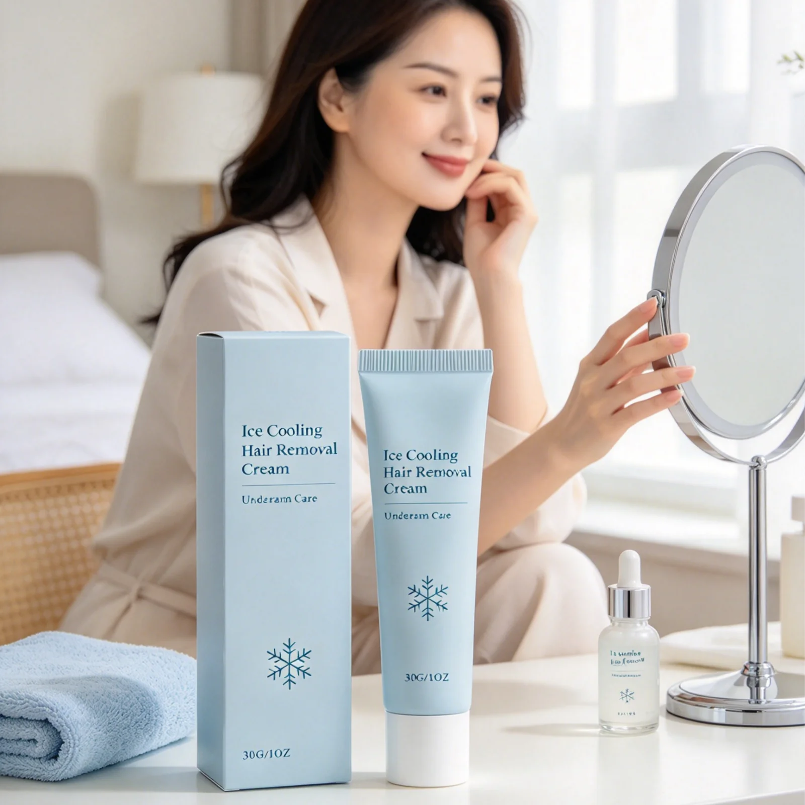 Ice Cooling Hair Removal Cream Cuticle Softening Smoothing Refresh Deep Moisturizing Skin Friendly Quick Acting Depilatory Cream