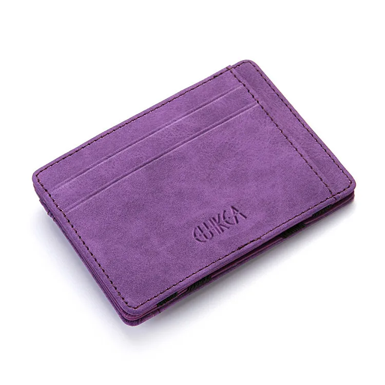 Männer Ultra Dünne PU Leder Mini Kleine Magische Brieftasche mit Reißverschluss Münzfach Geldbörse Frauen Beutel Kunststoff Kredit Bank Karte Fall Halter – Detail 17