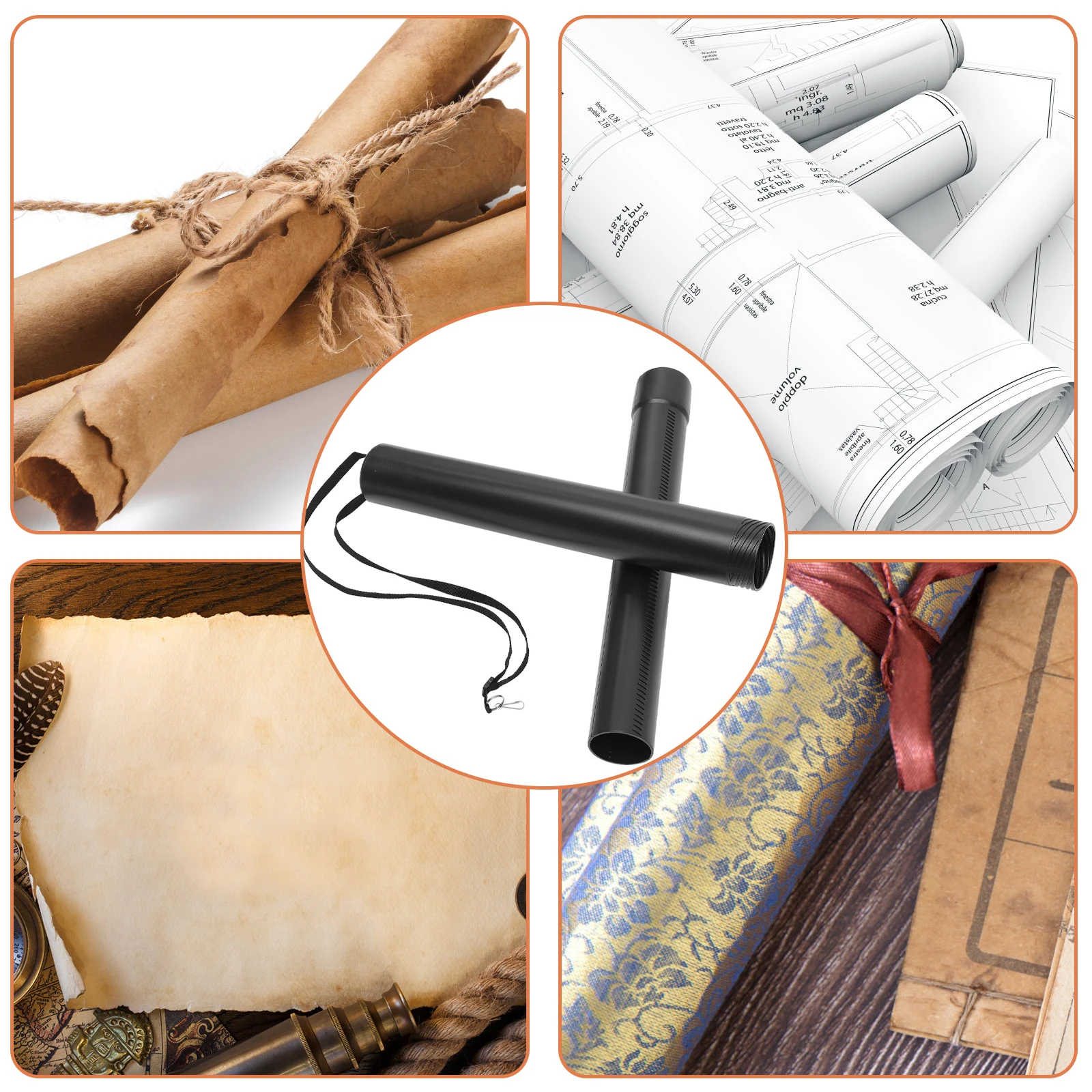 

Telescoping Poster Tube 48 Inches Black Storage Mailing Prints Maps Documents Artwork Drawing Paper Large Photo Holder