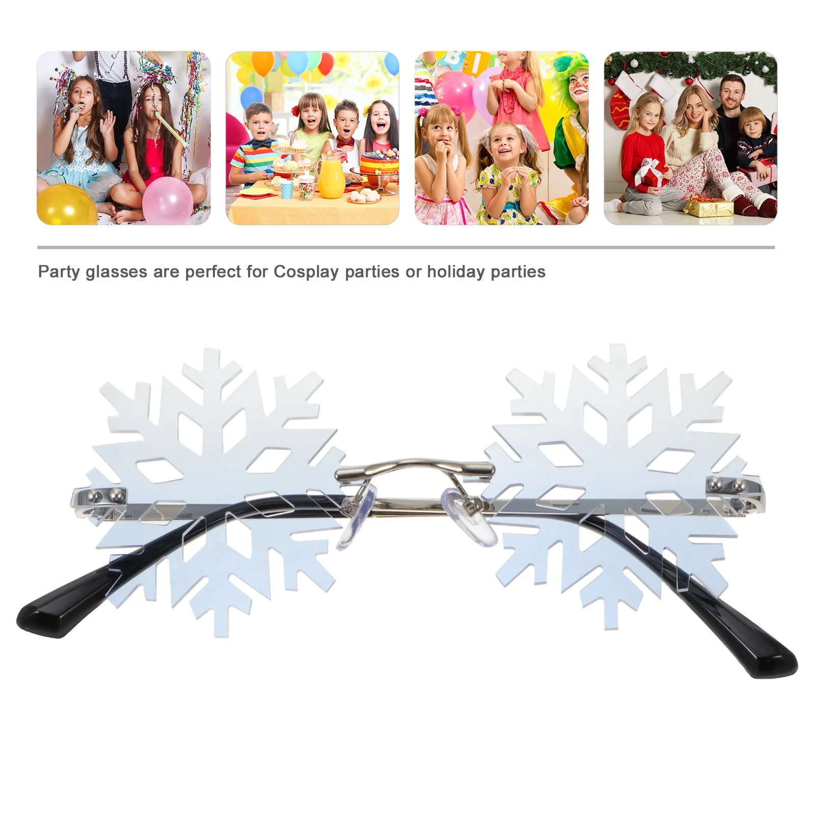 

Snowflakes Design Eyeglass Unforgettable Memories Party Costume Prop Christmas Gift Party Sunglass Festival Photo Props