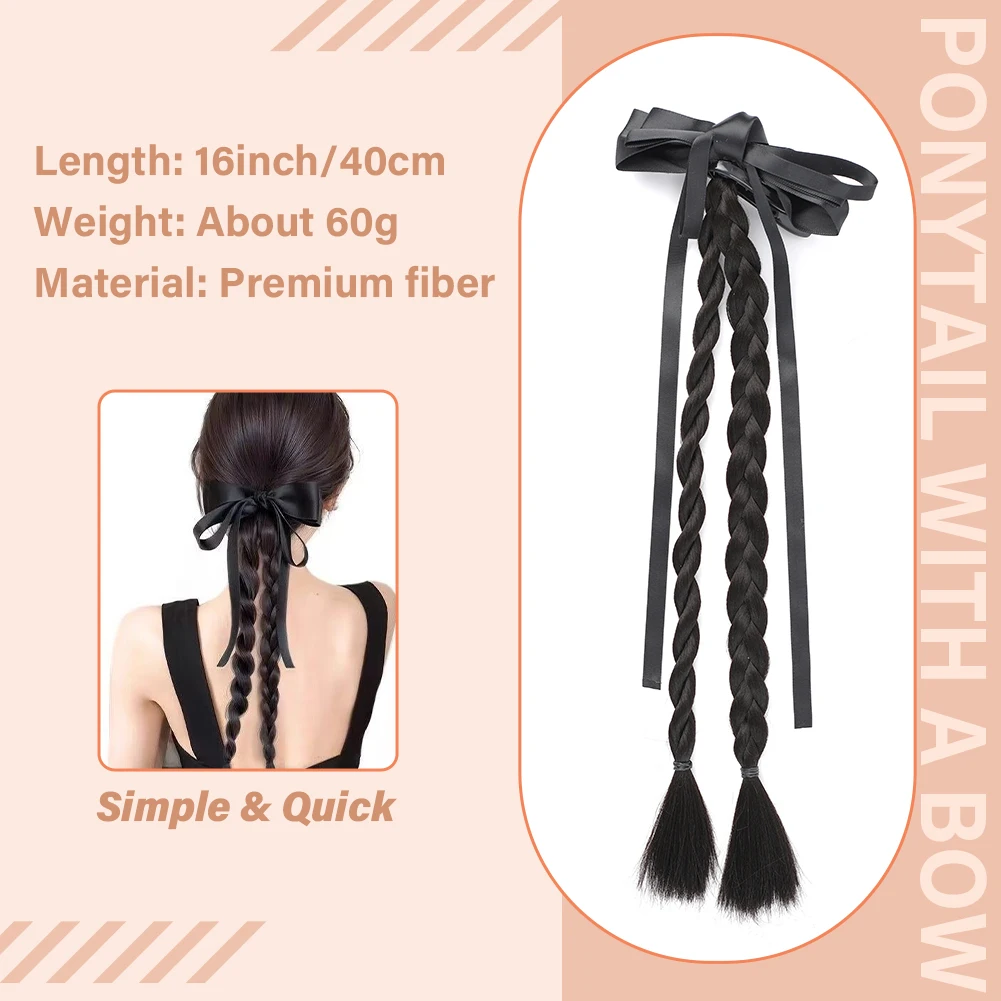 ถักผมด้วยกิ๊บปากเป็ดในตัว ต่อผมแบบถักสำหรับผู้หญิงและเด็กผู้หญิง กิ๊บต่อผมแบบถัก ผมถักสังเคราะห์