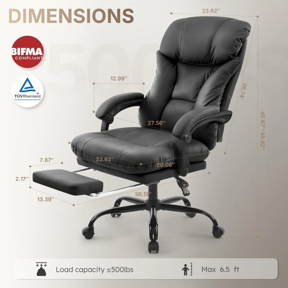 Прочное эргономичное офисное кресло для больших и высоких людей с наклонным замком и подставкой для ног