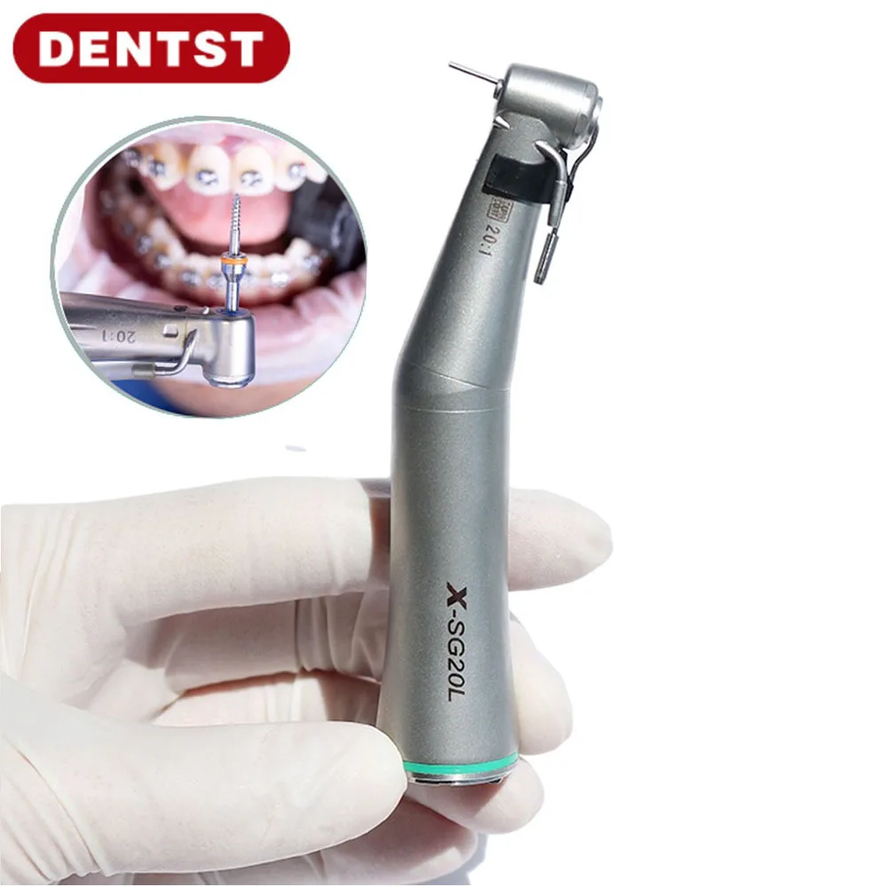 

Dental 20:1 Low Speed Green Ring LED Fiber Contra Angle Micromotor Dentistry Implant XSG20L/SG20/DSG20L Reduction Handpiece