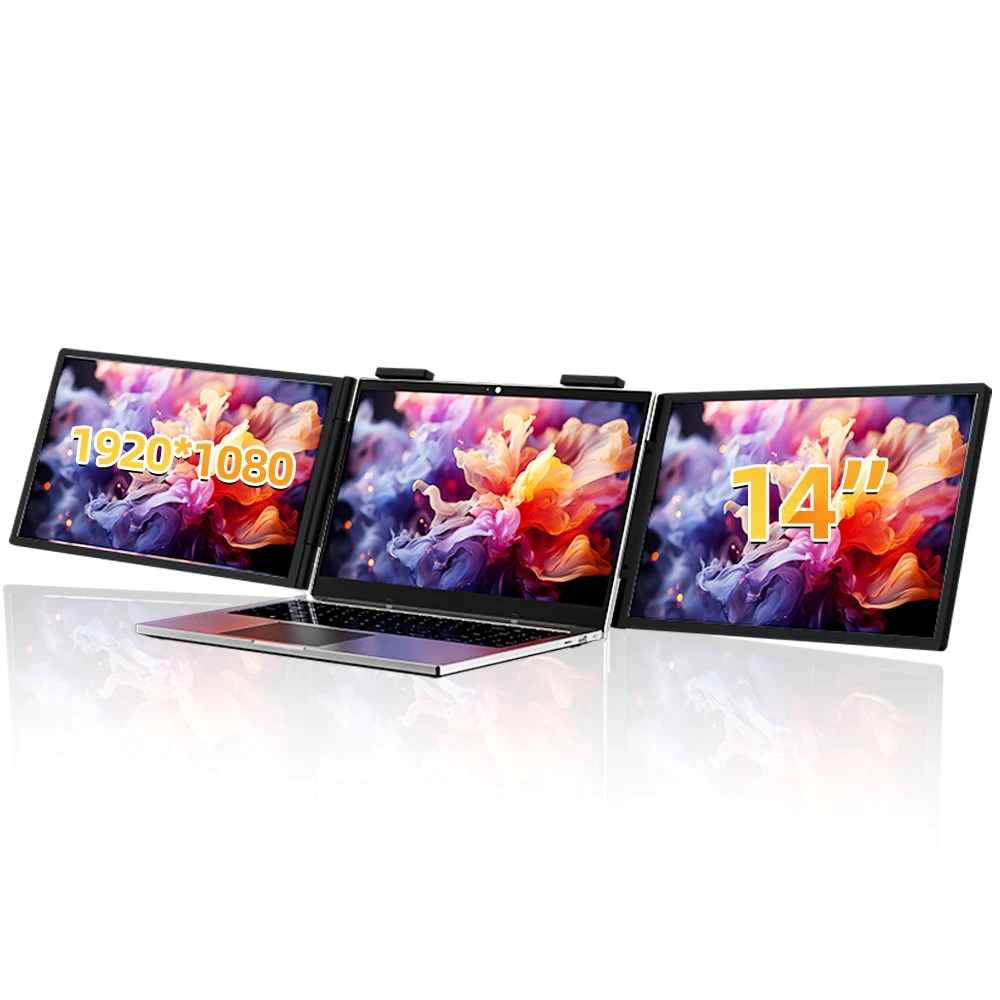 

Eimio Wholesale 14 Inch Triple Laptop Portable Screens Portable Triple Screen 3 Screen Laptop Extender