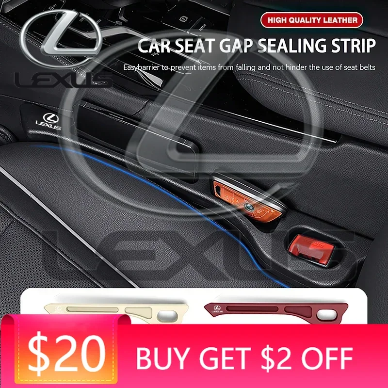 

Emblems 2pcs Car Seat Gap Filler Strip Auto Phone Holder Accessories For Lexus F SPORT ES RX NX LS UX LM LX GX LC RZ IS CT GS RC