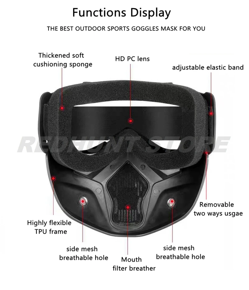 Tactical Full Face Mask Goggles UV Proof Windproof Anti-Fog Paintball Mask Airsoft Shooting Safety Protective Mak