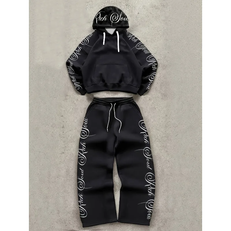 

3D Fashion Printed Adult and Children's Casual Hoodie Pants Set