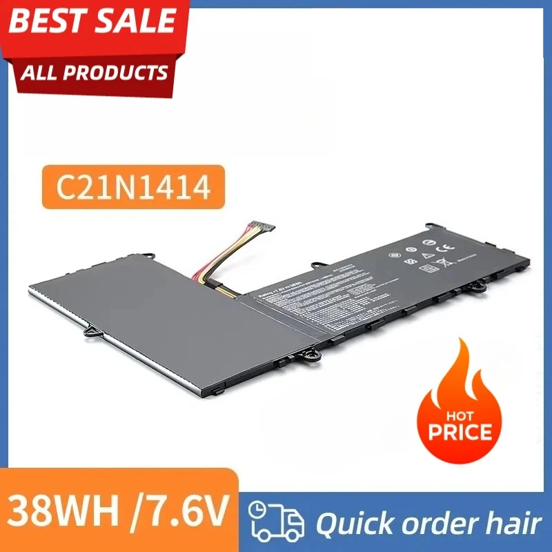 

Bateria do portátil for ASUS, EeeBook X205T, X205TA, X205TA-BING-FD015B, livre 2 anos de garantia, 7.6V, 38WH, C21N1414
