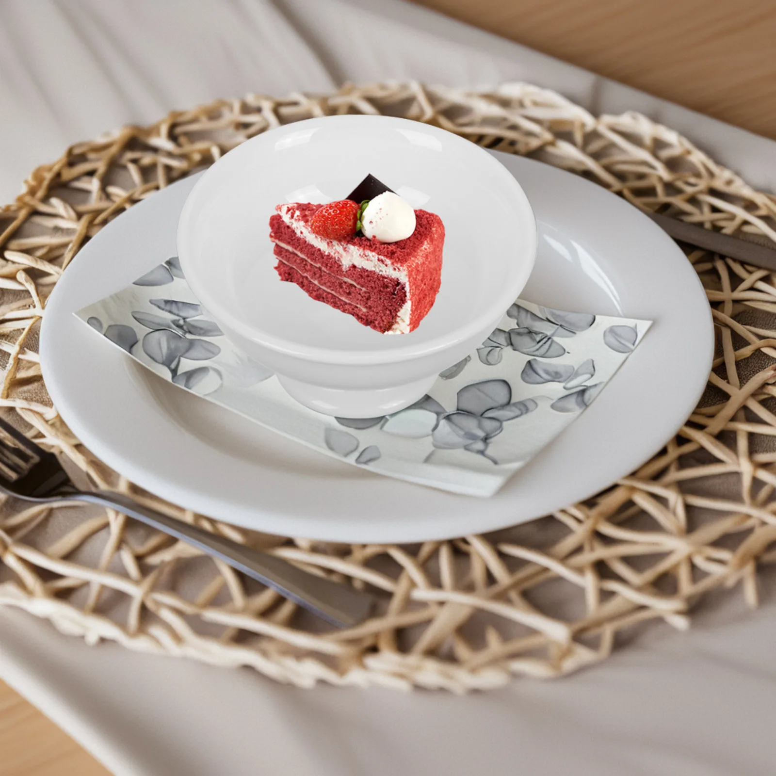 

Ceramic Dessert Bowl Pedestal White Footed Ceramic Bowl for Ice Cream Snacks Dry Fruits Decorative Serving Dish