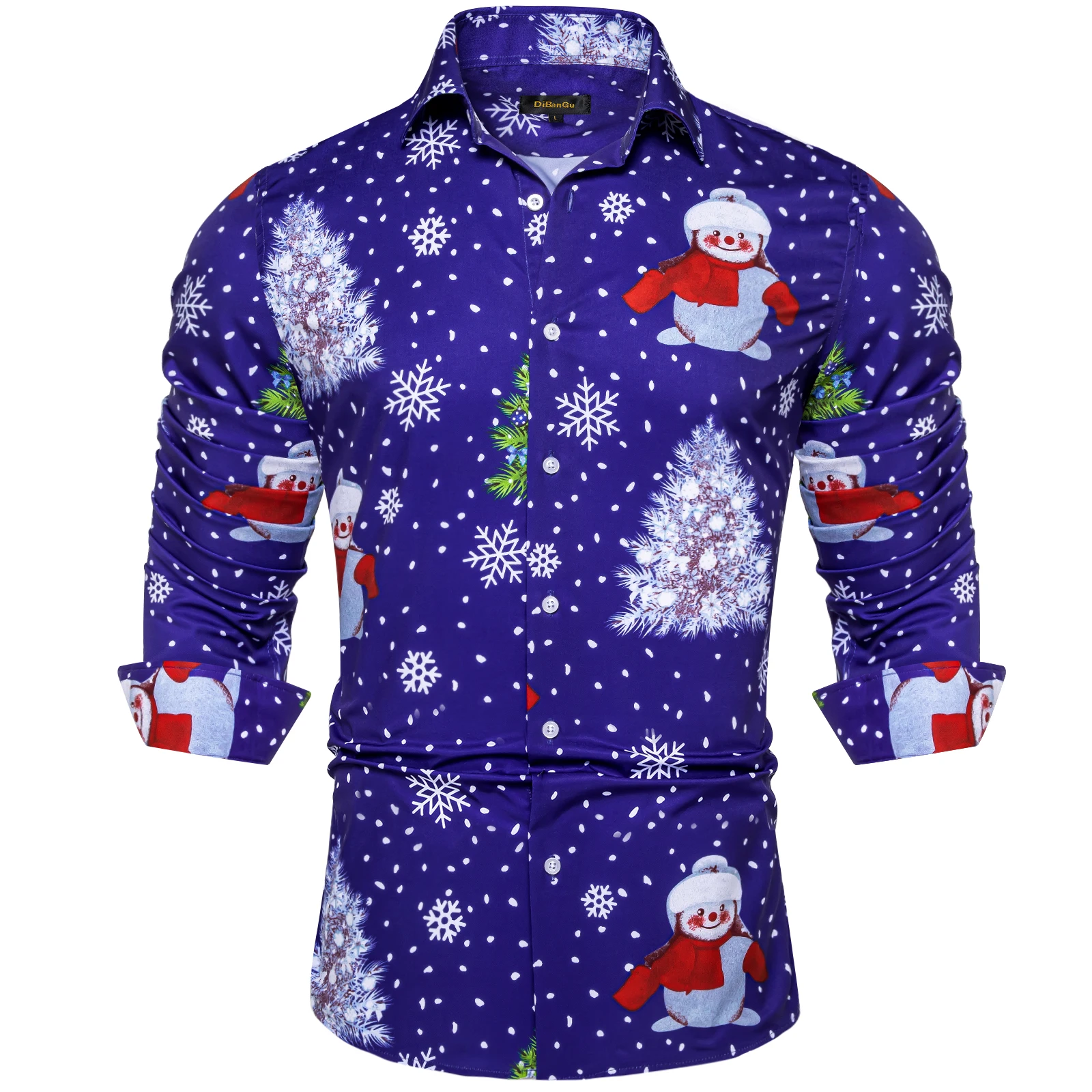 

Blue Shirts for Men Long Sleeve Christmas Men Clothing Social Party Porm Dress Shirt and Blouse Wholesale Men Gift