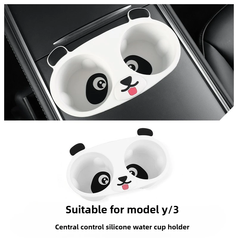 

21 Tesla Model3/Y Cartoon Water Cup Holder Central Control Fixed Water Cup Slot Storage Cup Holder
