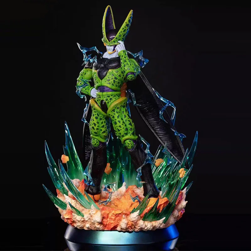 

40cm Gk Dragon Ball Model Statue Lightning Form Cell Large Anime Figure With Base Desktop Ornament Children'S Toys Birthday Gift