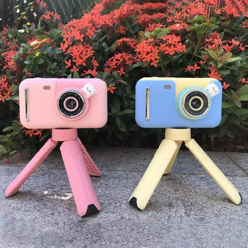 

Kids Camera Video Recorder Toys 2.4 Inch Ips HD Screen Front and Rear Dual Camera Cute Child Mini Pink Camera Birthday Gift