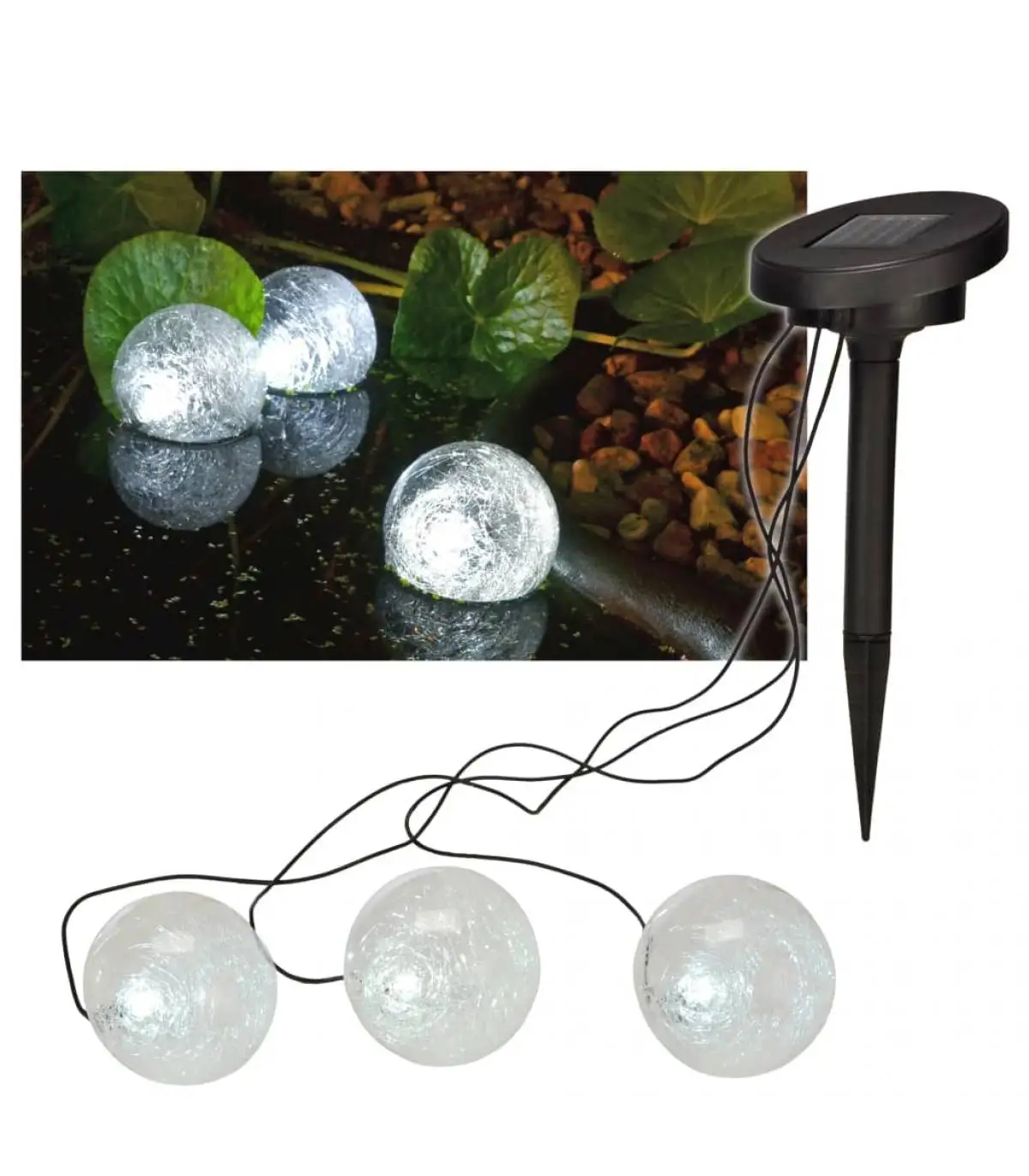 Pond and fountain accessories HI solar Floating Lamp for pond 9 cm