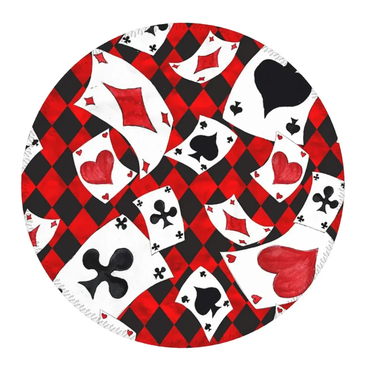 

Cool Poker Playing Cards Pattern Gambling Card Game Round Mouse Pad Computer Keyboard Mouse Mat Gaming Laptop Desk Mat