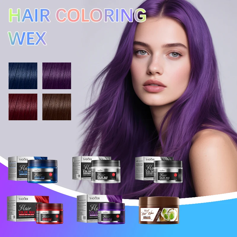 Hair Colour Wax Temporary Hair Color Wax Easy To Wash DIY Hairs Dyed Mud Long Lasting Paint Coloring Cream Colored Hair Dye