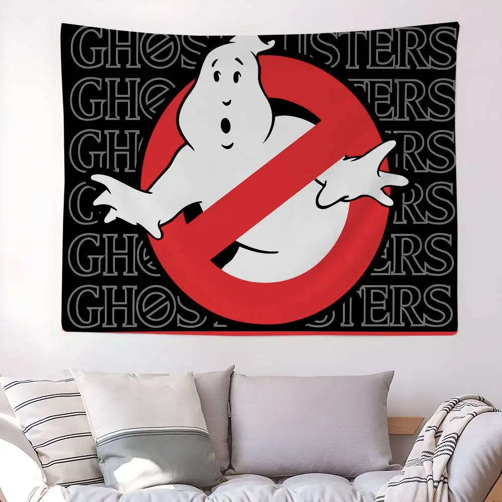 Tapiz de dibujos animados de cazafantasmas para sala de estar, decoración del dormitorio del hogar, decoración del hogar INS