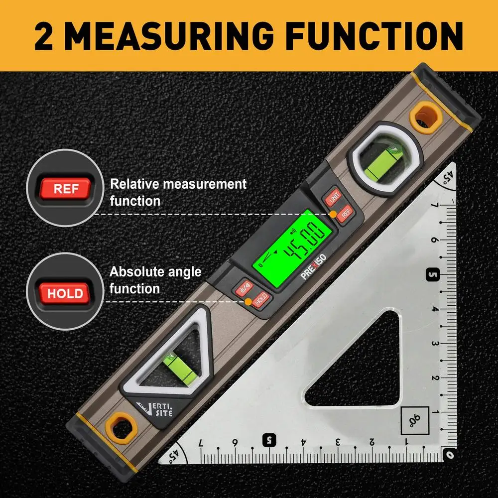 Digital Level Magnetic Mini Tool 3 Inch High Accuracy LCD Display Kit Easy Measuring Angle Slope Surface Hands-Free magnet