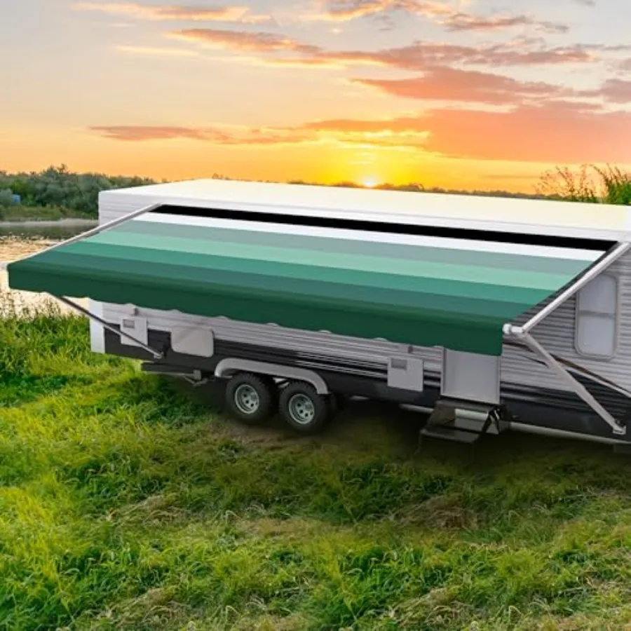 

ShadePro - RV Awning Fabric Replacement - Heavy Duty Weatherproof Vinyl - Universal Outdoor Canopy for Camper Trailer Motorhome