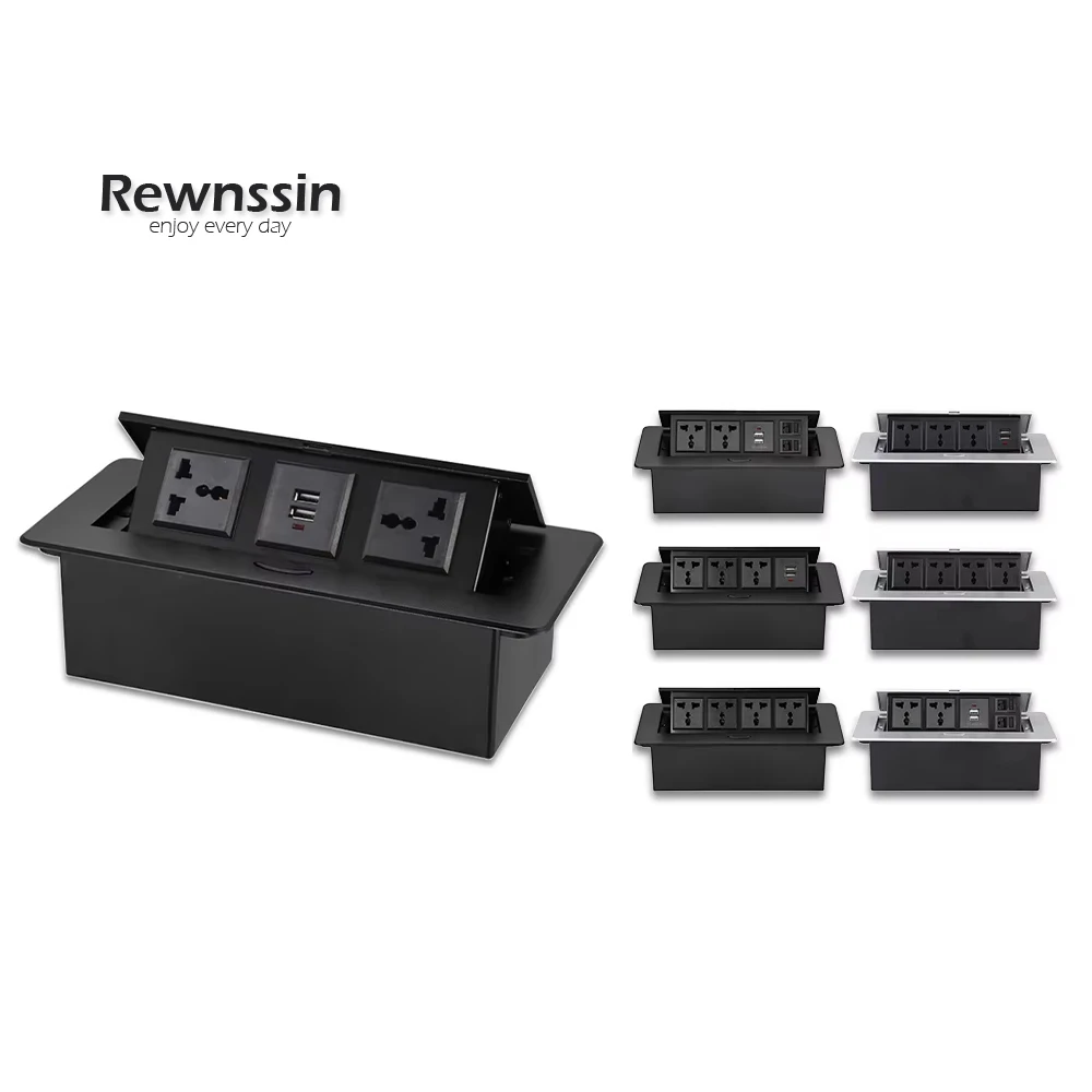 

Универсальная настольная розетка с USB, встраиваемая скрытая выдвижная розетка 250В для Таиланда и Сингапура