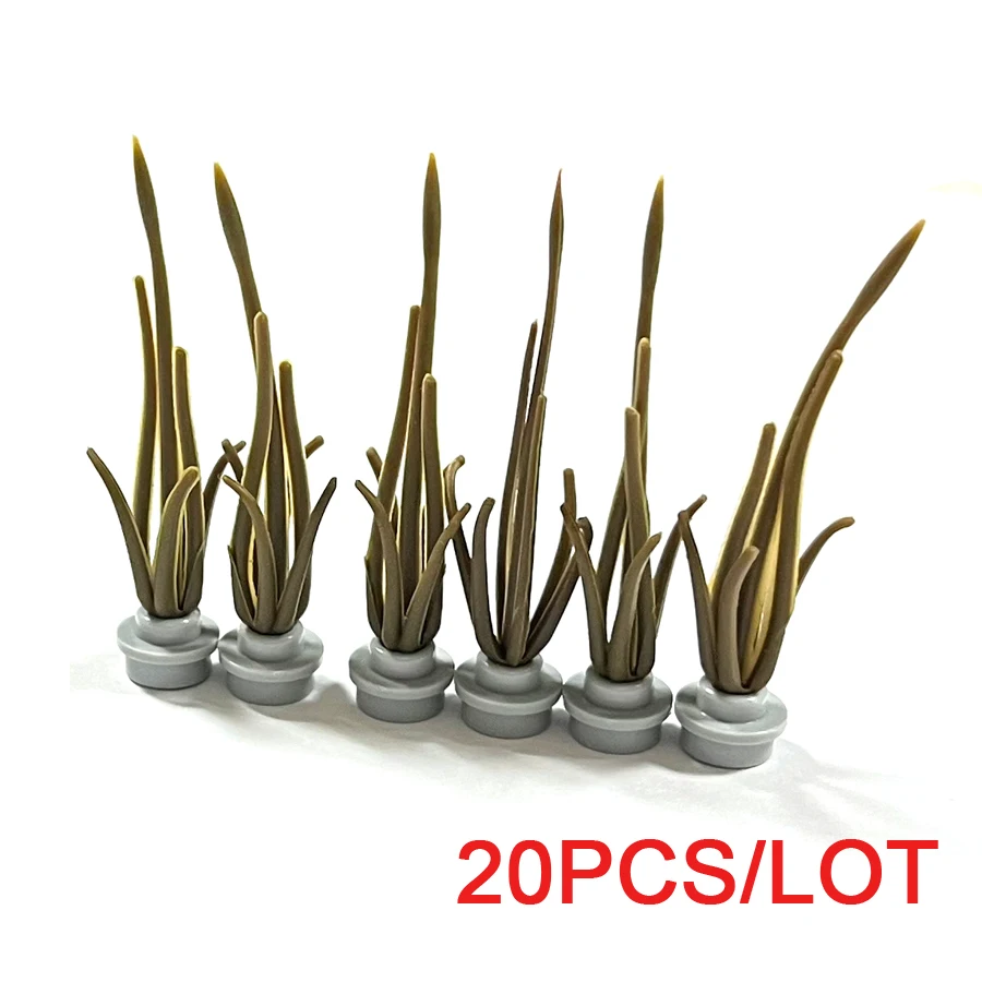 MOC Gebäude Block Montage Landschaftsbau Zubehör Weiche Gum Gras Grünland Unkraut Szene DIY Spielzeug Teile 20 teile/los